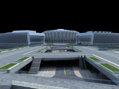 Jinan Olympic Sports Center East Lotus West Willow 3D model