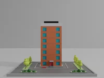 Low poly stylized house Low-poly 3D model