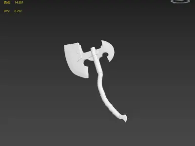 Next generation hand axe Low-poly 3D model