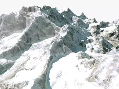 Mountain landscape Kanchenjunga  Himalayas 3D model