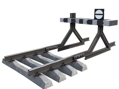 Railway dead-end stop 3D model