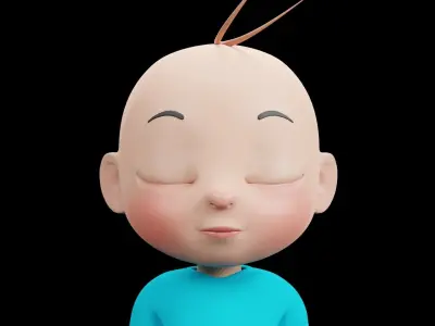Cartoon Baby - FULLY RIGGED Low-poly 3D model