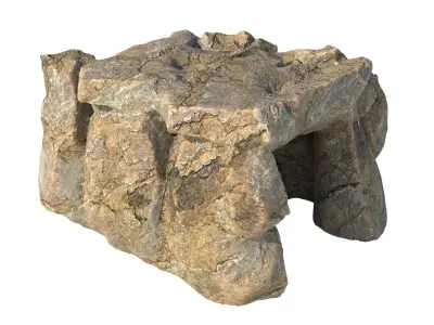 natural rock cave entrance  Low-poly 3D model