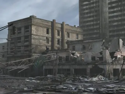  Ruined City Destroyed Cityscape 