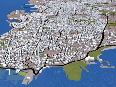 Beirut City Lebonan Low-poly 3D model
