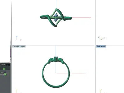Solitaire Engagement Women Light Weight Rings 3D print model
