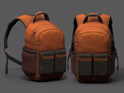 Backpack Camping Generic Color 3d human baggage  Low-poly 3D model