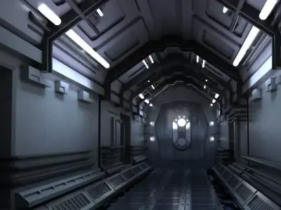 Space stations passages sci-fi scenarios space corridors labs 3D model