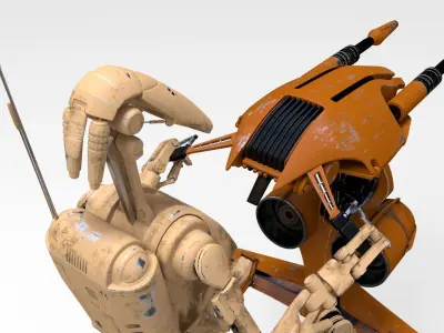 Star Wars - Battle Droid with STAP 3D model