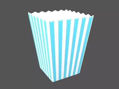 Popcorn Cup v1 004 Low-poly 3D model
