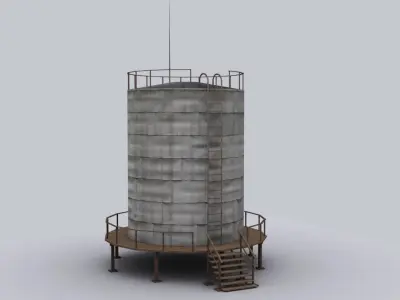 oil storage Low-poly 3D model