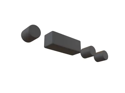 Morse Code L v1 001 Low-poly 3D model