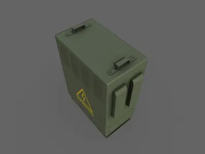 PBR Electric Box DarkGreen V3 Low-poly 3D model
