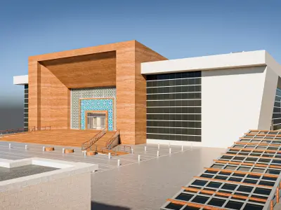 High Detail Conference Center low poly Low-poly 3D model