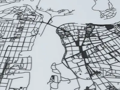 Irkutsk Road Network and Streets 3D model