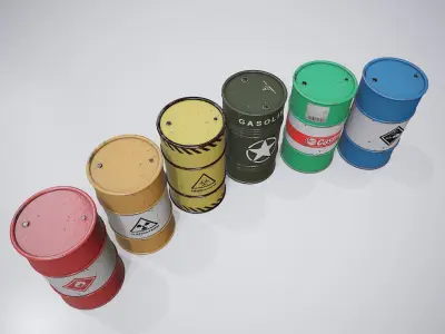 Barrels big pack  Low-poly 3D model