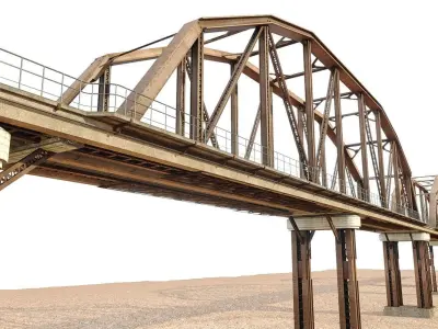 Train Bridge Low-poly 3D model