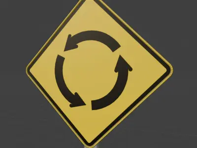 Complete Pack of 79 Traffic Signs 3D Models Low-poly 3D model
