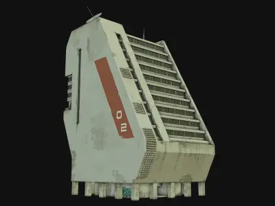 Sci Fi Building PBR Low-poly 3D model