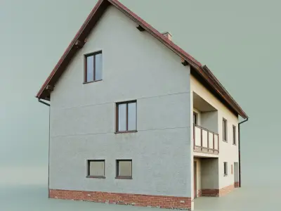 House realistic Low-poly 3D model