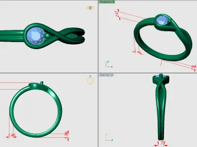 Engagement Ring with a Modern Twist 3D print model