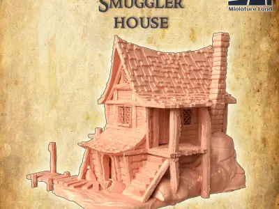 Seaside Smuggler House Tabletop Terrain 28 MM 3D print model