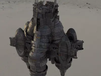 Sci fi  Floating platform base 2 3D model