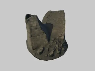 Bastion Rubble Stylized Medieval Debris Low-poly 3D model