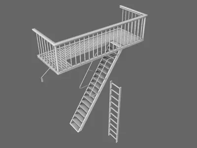 Urban Balcony 3D model