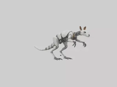 Robot version of a kangaroo model Low-poly 3D model