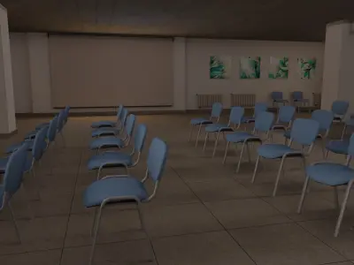 Conference Room 01 Unity Asset Low-poly 3D model