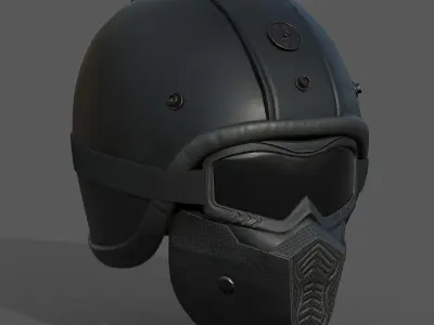 Helmet scifi military combat 3d futuristic technology  Low-poly 3D model