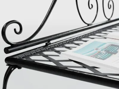 Exterior Metal Garden Bench  Low-poly 3D model