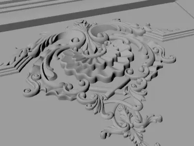 door stl ornately carved 3D model
