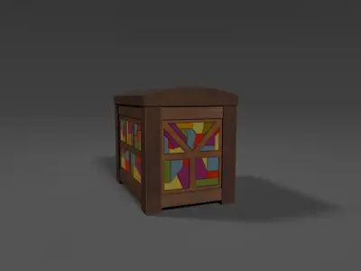 Stylized Mosaic furniture set Low-poly 3D model