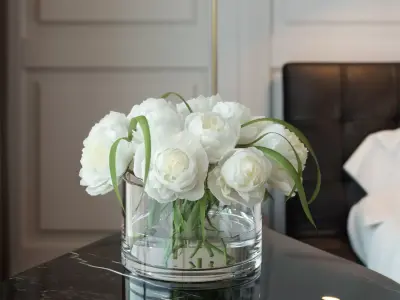 White Peonies 3d Model for 3ds Max V-ray and Corona 3D model