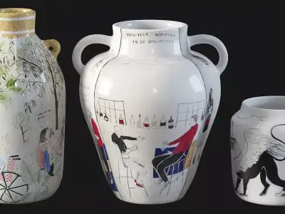 Set of vases by Daphne Christoforou 3D model