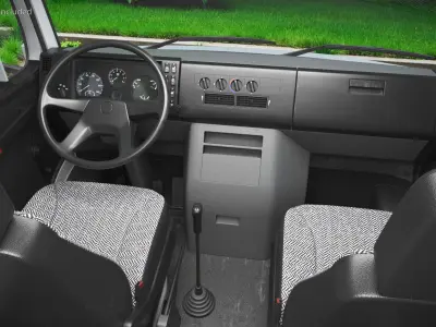  Multi Purpose Commercial Transport Van White Rigged for Maya 