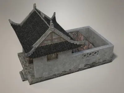 butcher shops  Ancient buildings Low-poly 3D model