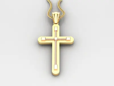 High Cross Pendant Light Gold 18K 4CP069 3D print model