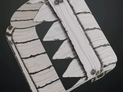 Painted White Wood Slats with Spiked Metal Band PBR Seamless Texture