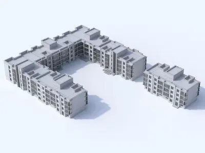 Residential building 3D model 14