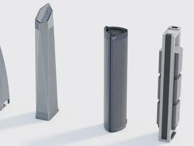 Madrid Cuatro Torres Bussines Area 3D Model Pack