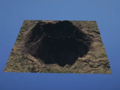Landscape Environment Volcano Snow 20 Low-poly 3D model