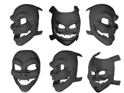 Fantasy Fiction Sci-Fi Alien Monster Character Mask 3D print model