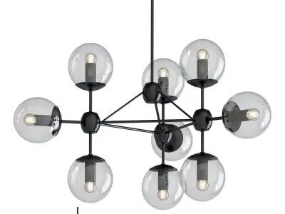 5 Mix collection olympic chandelier - clear glass spheres 3D model