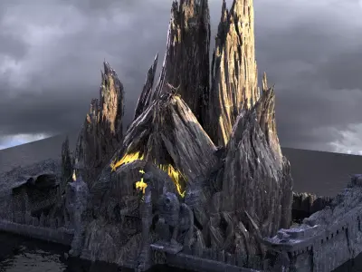 Rub al Khali desert Cliffs Rocks 3D model