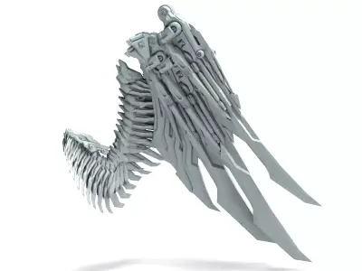 Rigged Mechanical Wings 3D Model 3D model