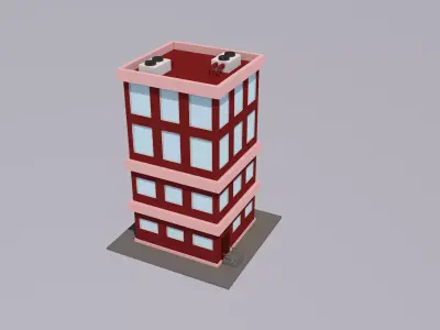 Cartoon House Low-poly 3D model 19