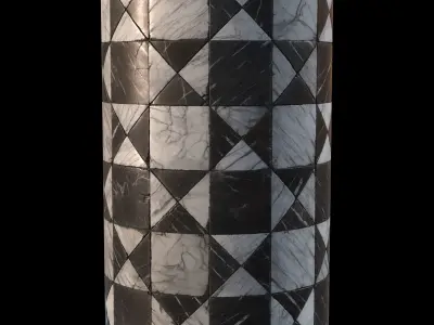 Aged black and white marble tiles Texture